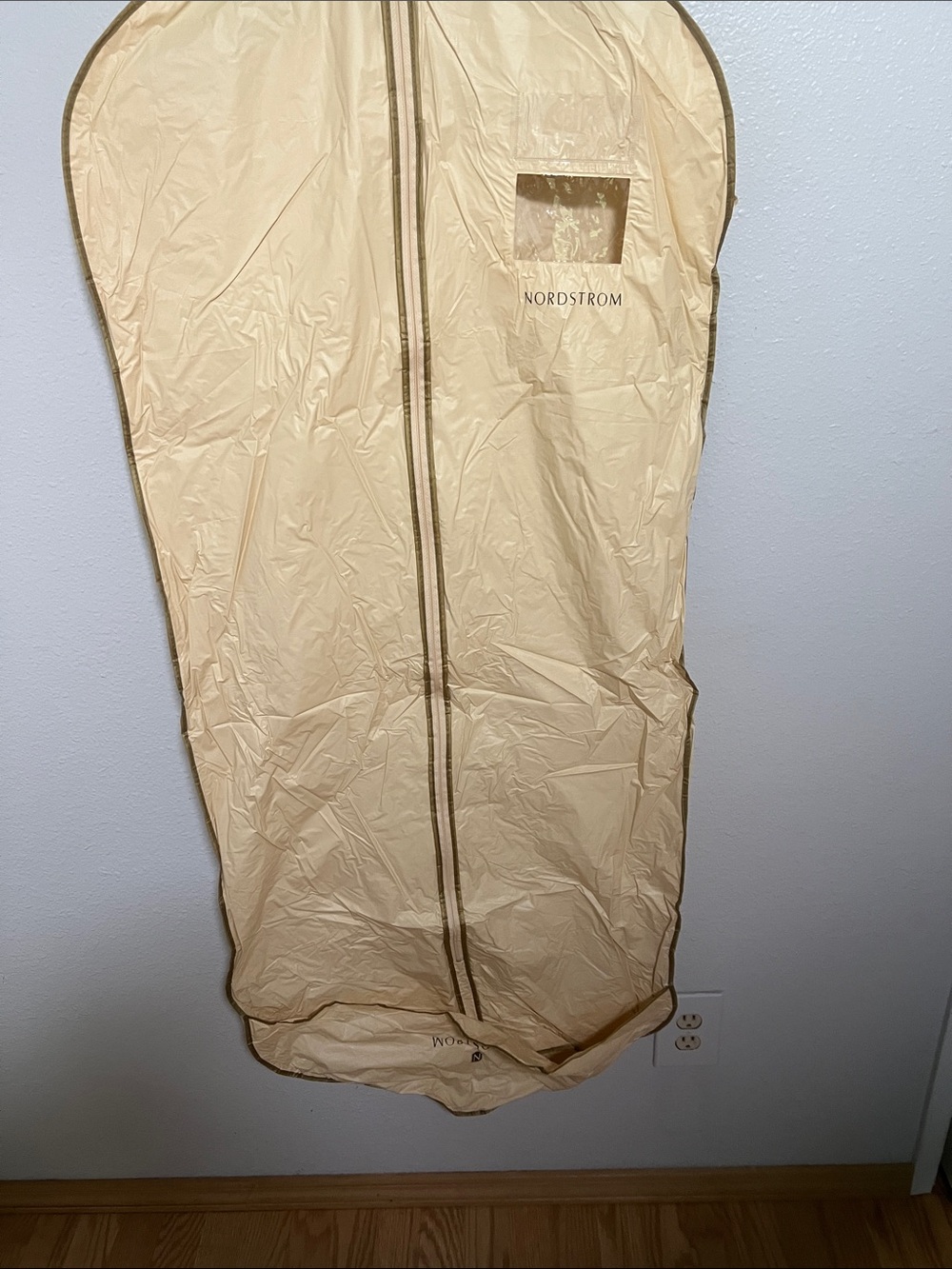 Nordstrom Beige Travel Garment Bag with Clear ID Window